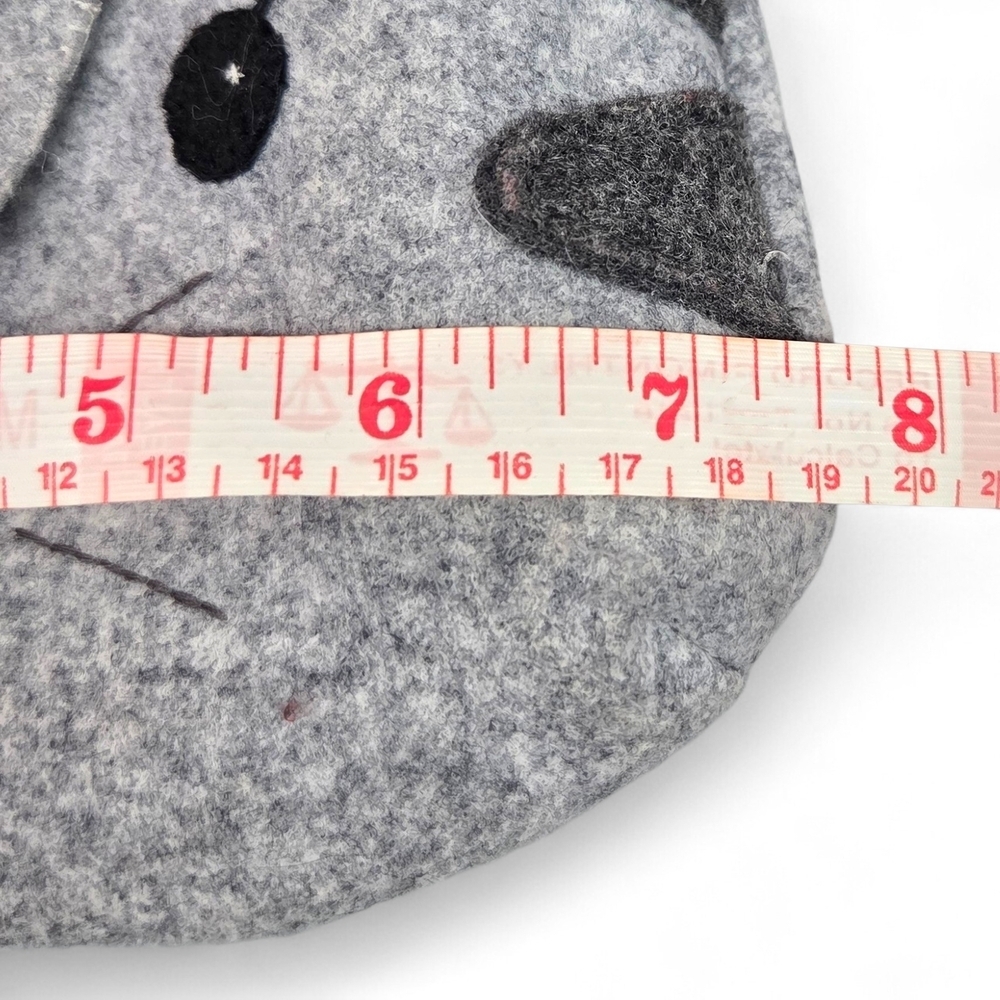 Cute Handmade Gray Felt Kitty Cat Shoulder Bag Adjustable Strap Magnetic Closure - Picture 9 of 11